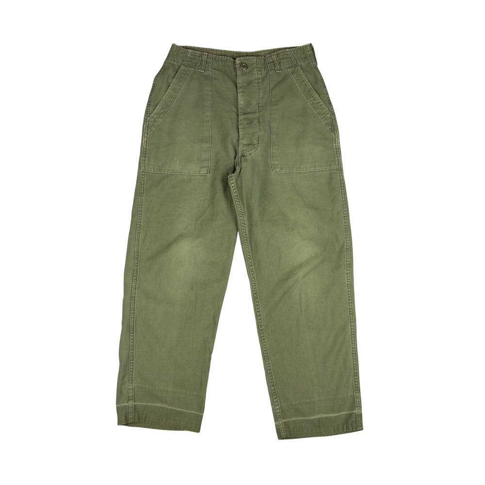 Vtg 1975 US Army OG-107 Baker Pants 29x26 Cotton Sateen Military USA